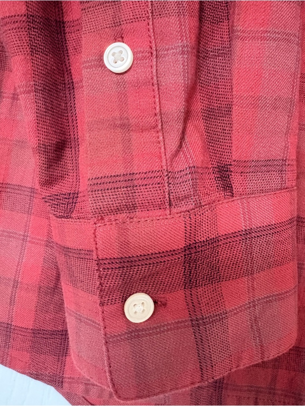 MINT Madewell Plaid Oversized Ex-Boyfriend Shirt - Red - Sz L - Picture 8 of 13